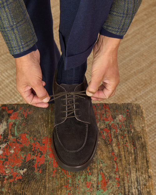 Made in Italy Brown Suede Leather Oxfords And Derbies main image 0