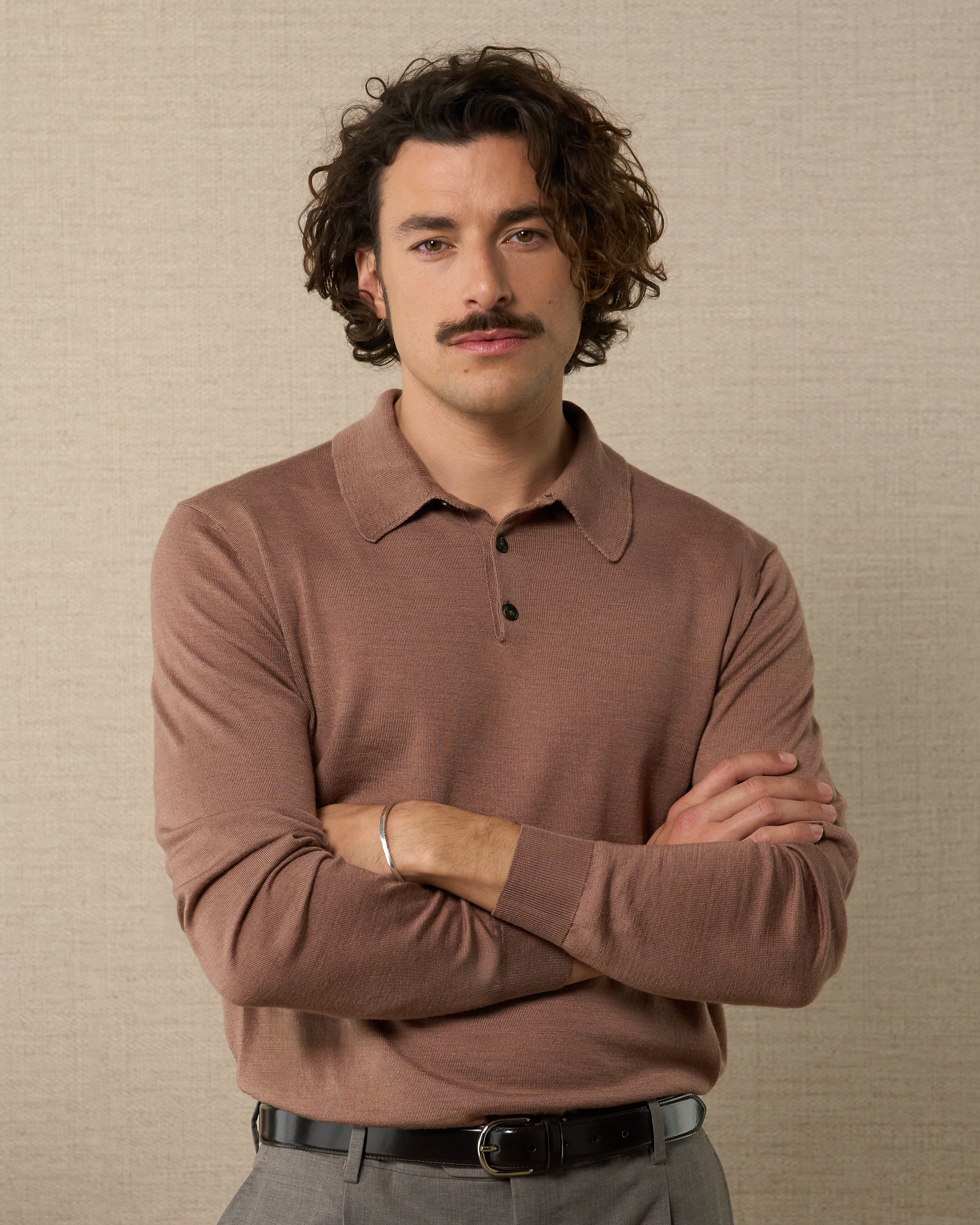 Wool and silk knit polo, Made in Italy | Velasca