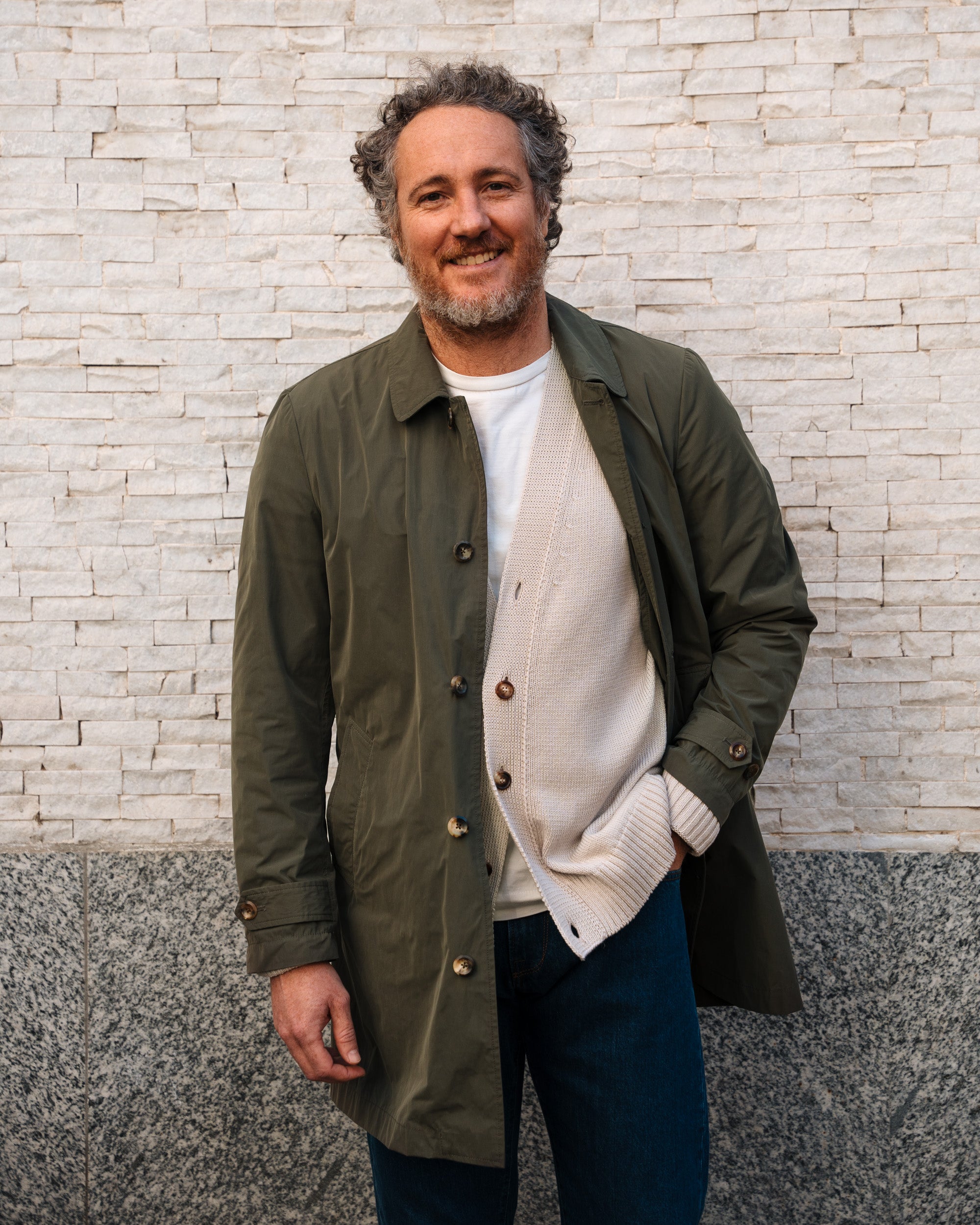 Green unlined mac coat for men, Made in Italy | Velasca