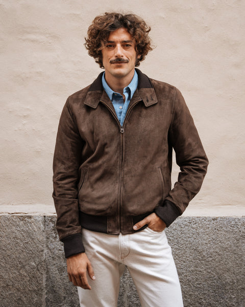 ジャケット・アウター SCAPA suede tailored jacket brown SCAPA suede tailored jacket brown Brown Classic Suede Leather Jacket