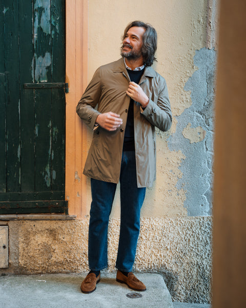 Taupe classic trench coat for men, Made in Italy | Velasca