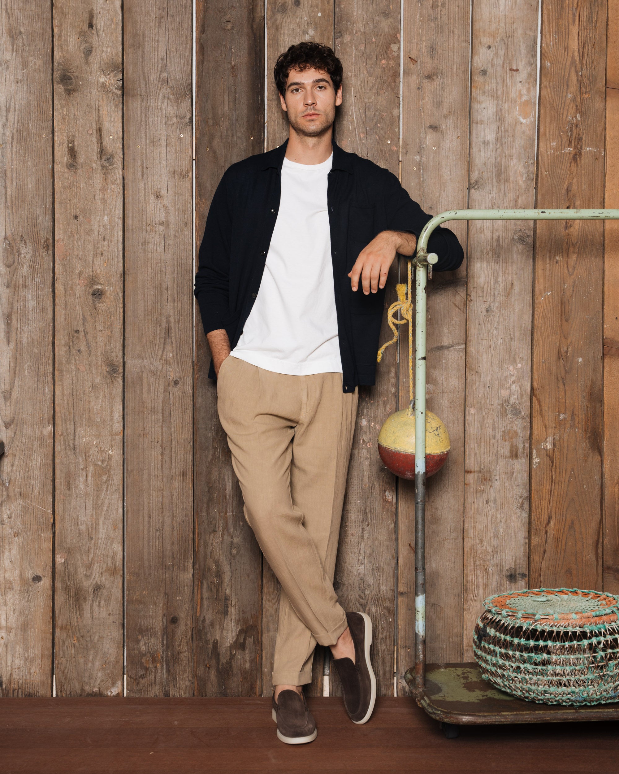 Lino Completo Uomo Hm H&M Pantaloni Eleganti In Misto Lino Regular