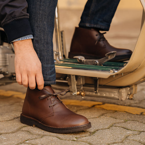 Smooth leather Desert Boots for men | Velasca