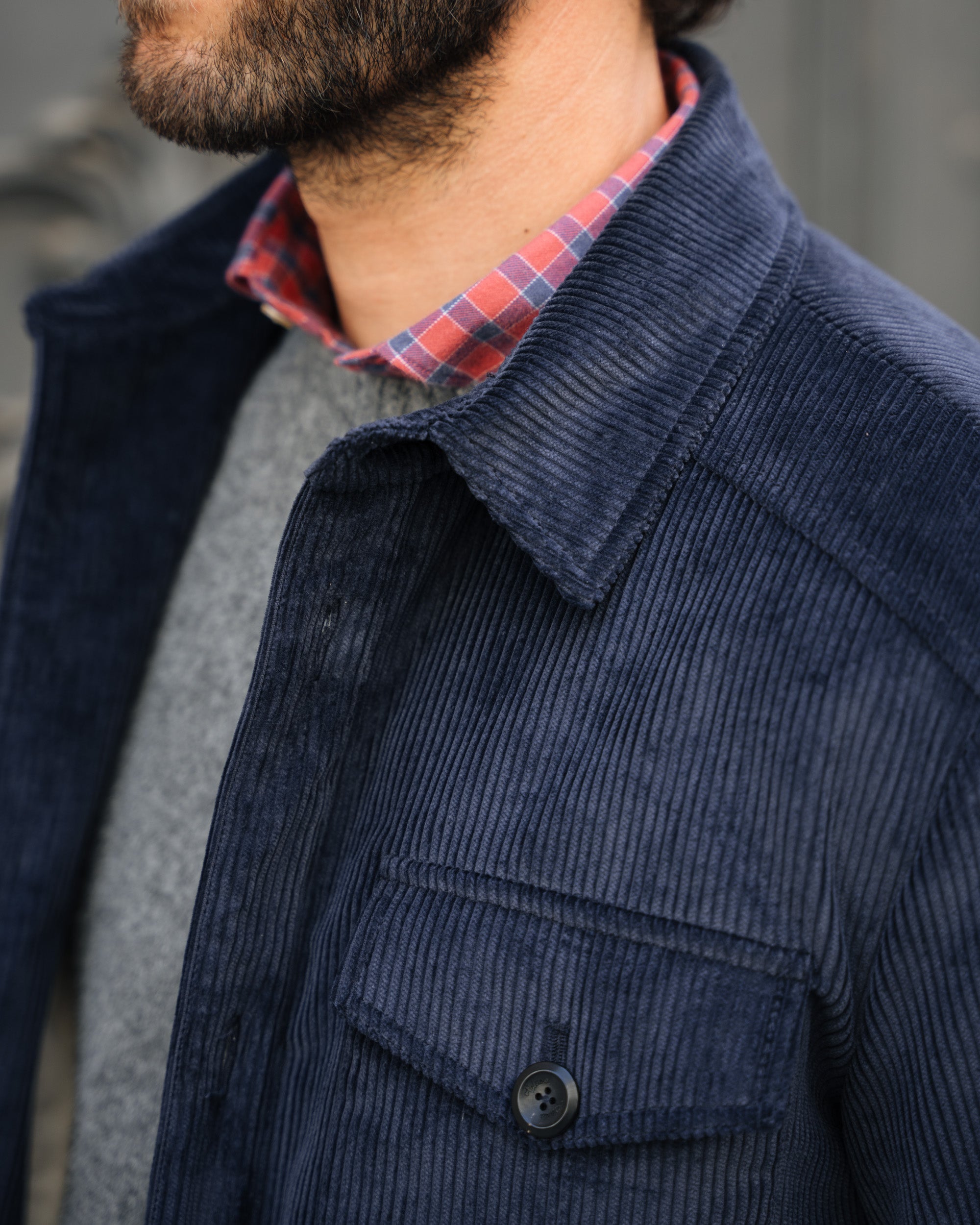 Blue corduroy overshirt jacket, Made in Italy | Velasca