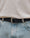 Our Blue suede calf leather Cinta classic belt - Picture 2 - Velasca