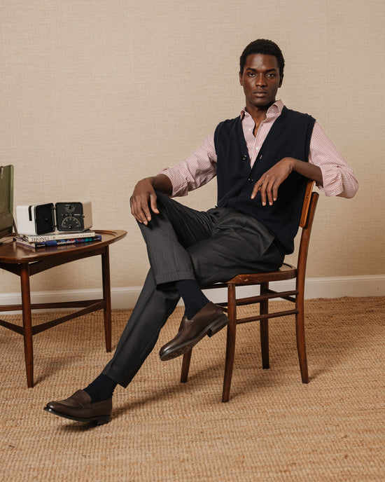 Velasca Rizzadin Brown tapered real leather penny loafers | Velasca