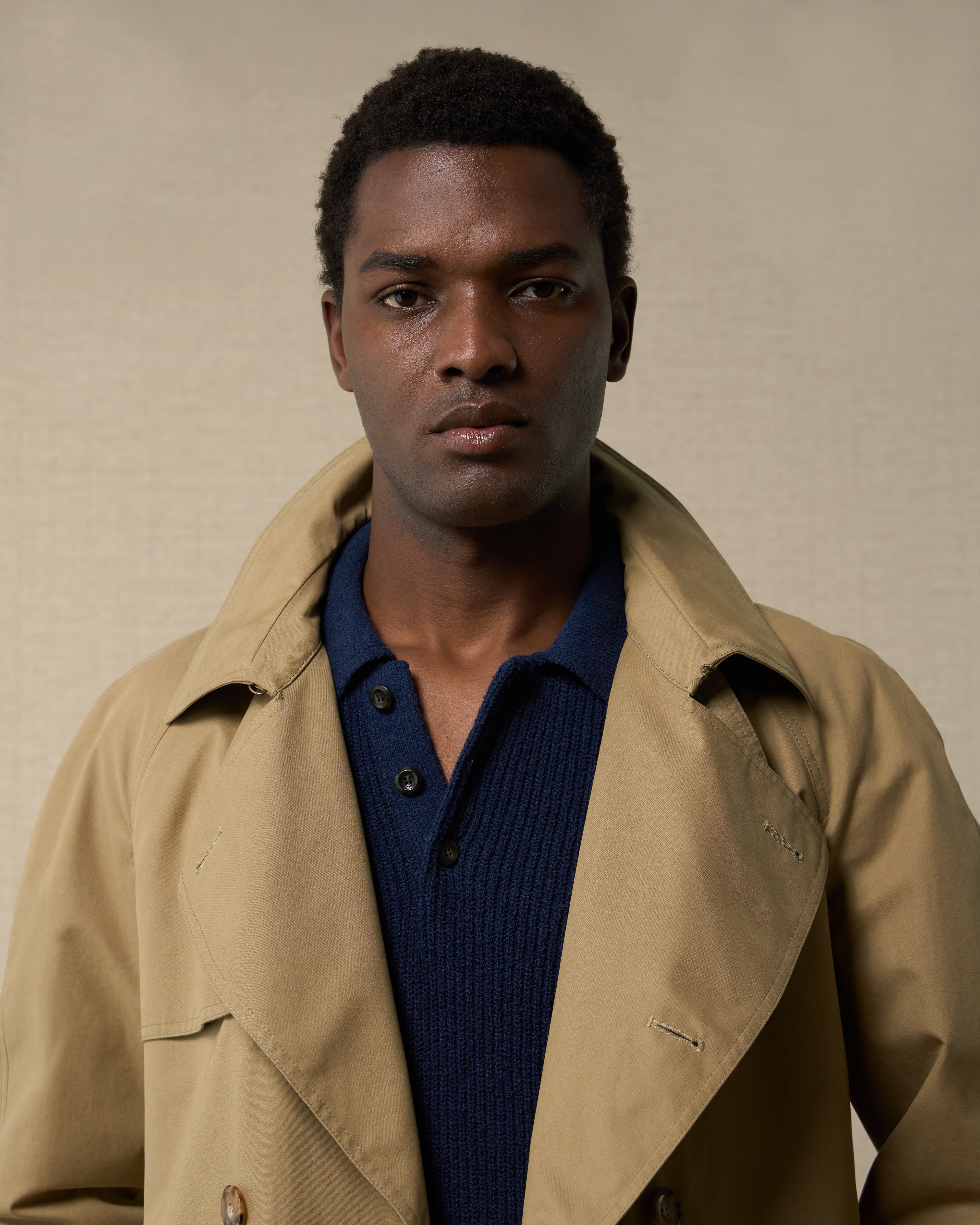 Beige cotton gabardine trench coat, Made in Italy | Velasca