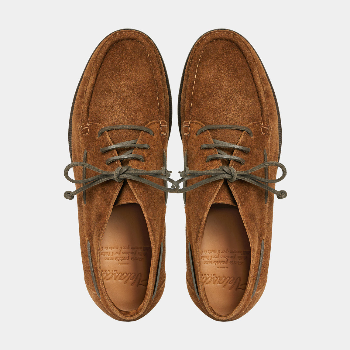 Men's tobacco brown suede leather 