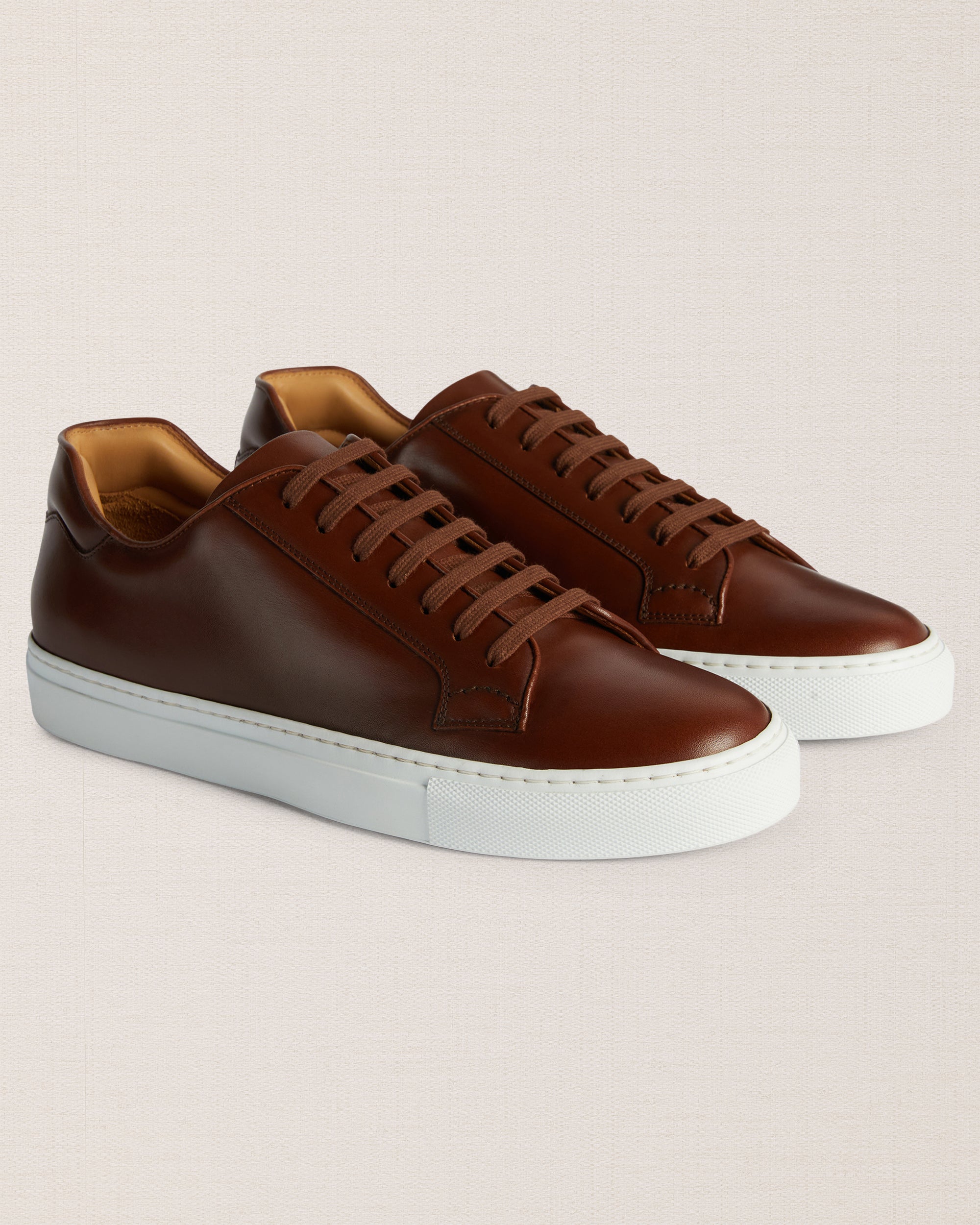 Men's brown leather artisanal Sneakers Velasca