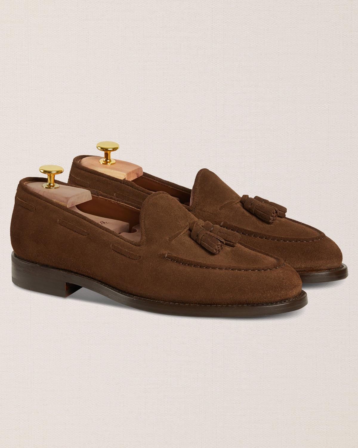 Scarpetto Premium Quilted Leather Tassel Loafers in Brown Size 8 Men main image 4