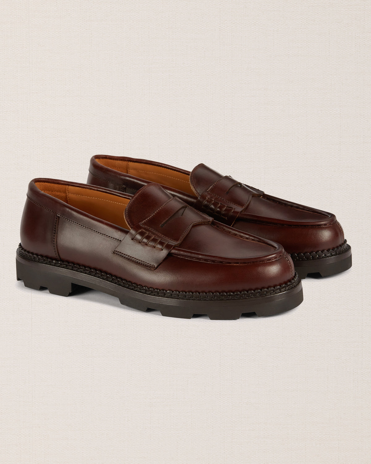 Artisanal dark brown real leather penny loafer | Velasca