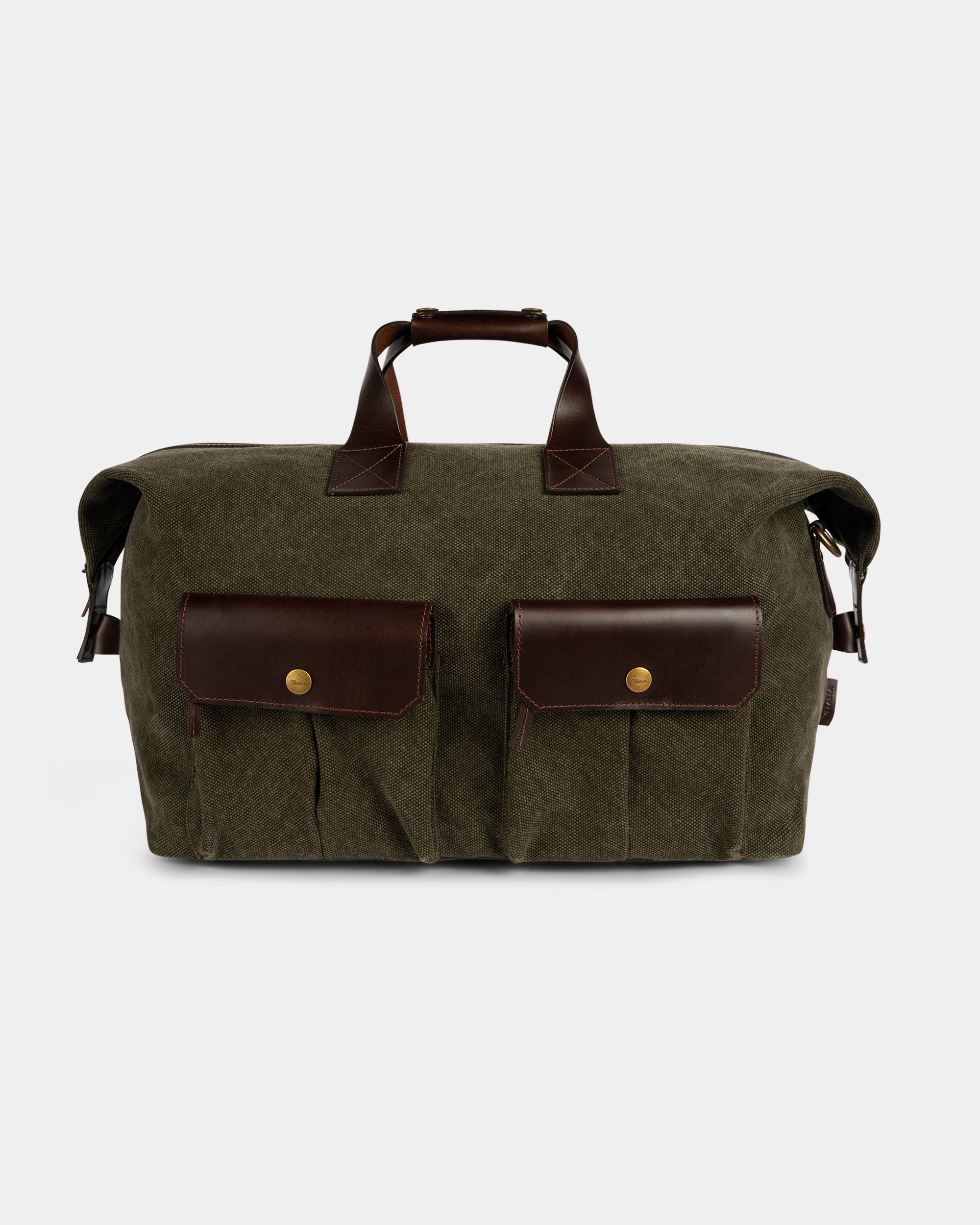 Men's canvas and leather weekender travel bag | Velasca