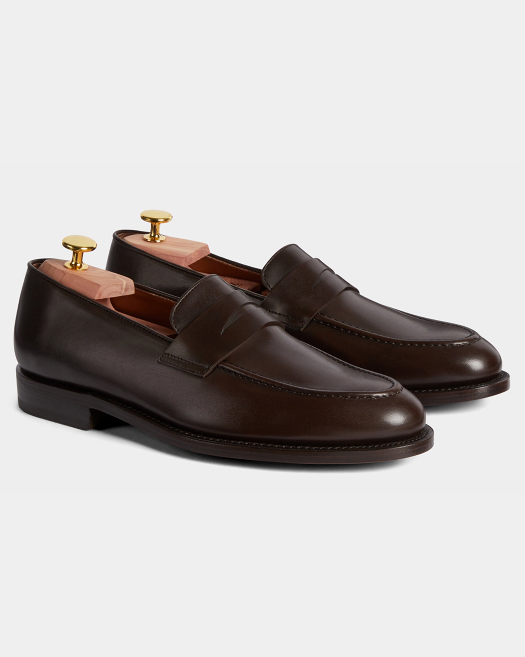 Men's brown leather slip on Loafers | Velasca