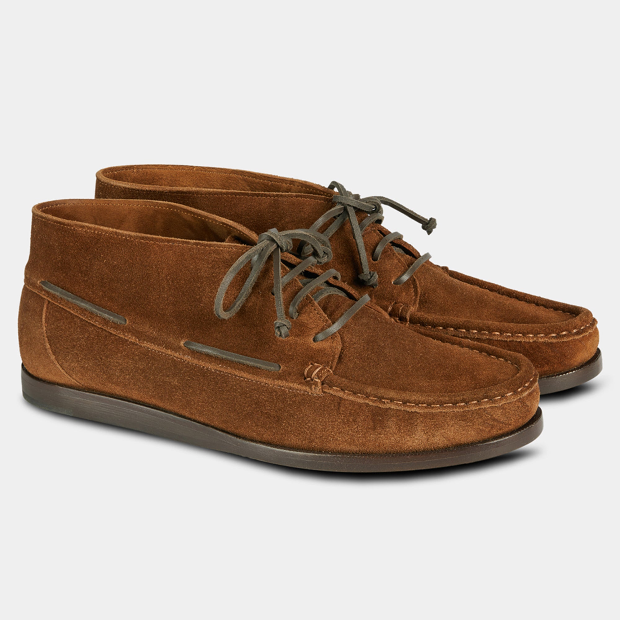 Men's tobacco brown suede leather 