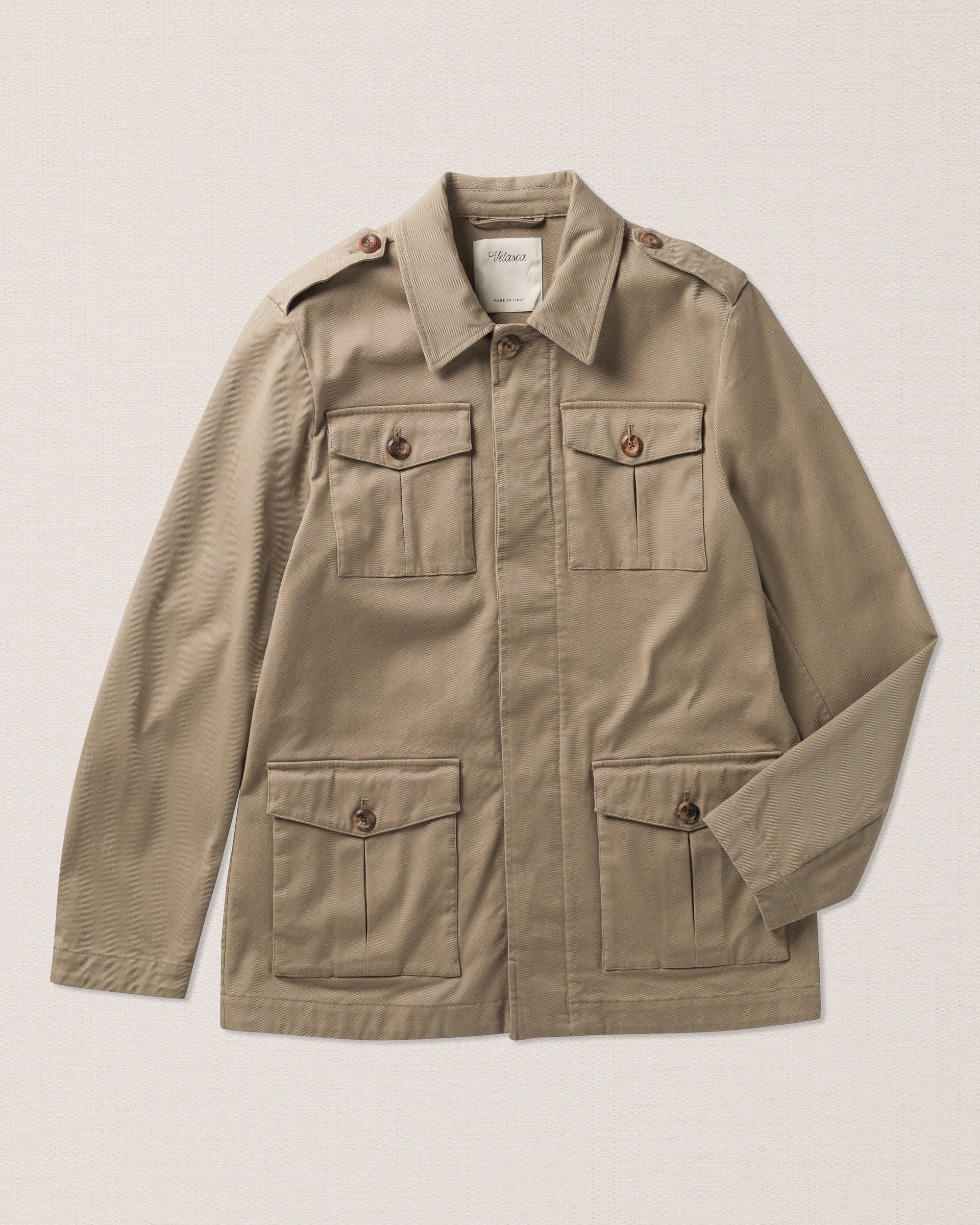 Unlined taupe field jacket, Made in Italy | Velasca