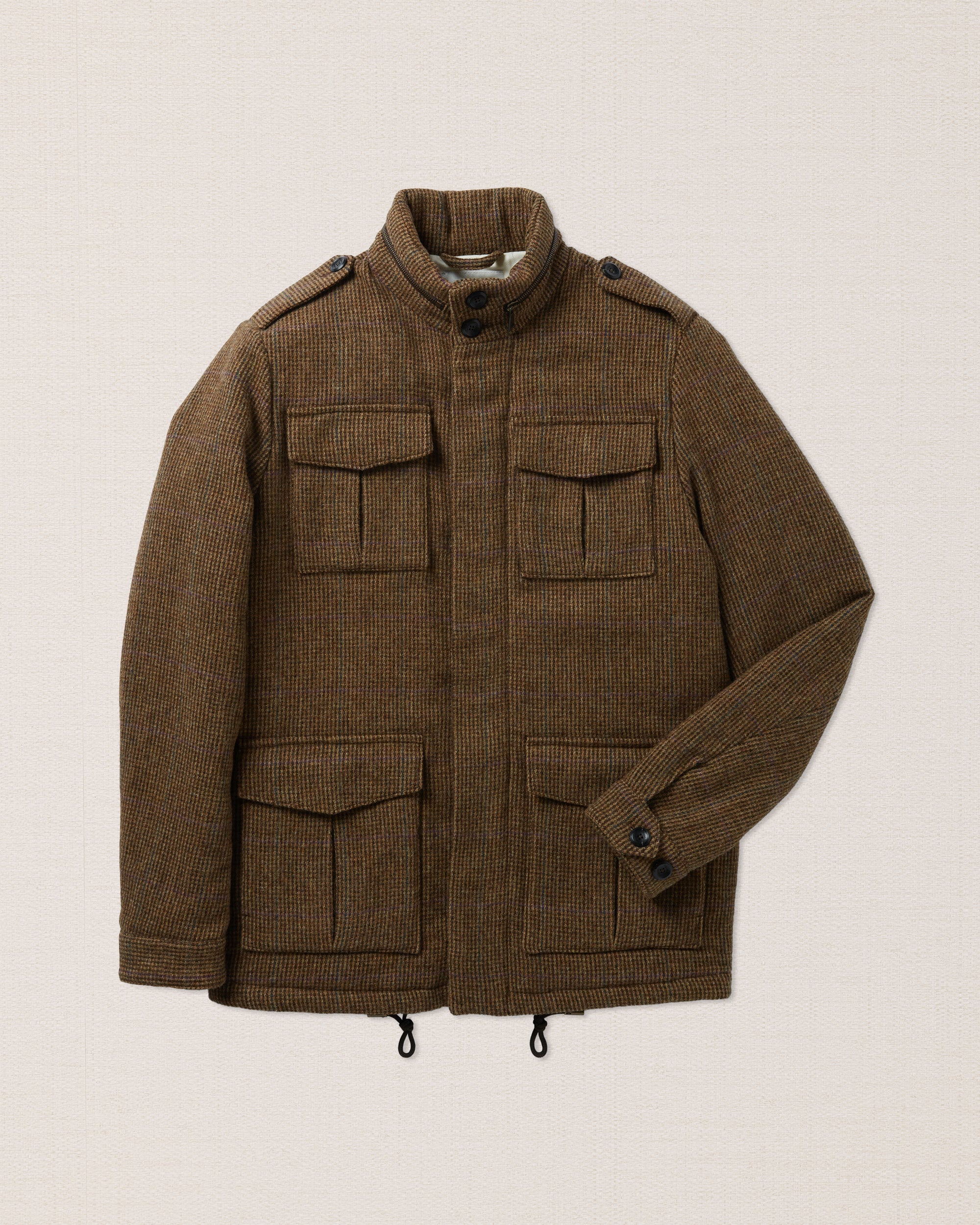 Brown Prince of Wales field jacket, Made in Italy | Velasca