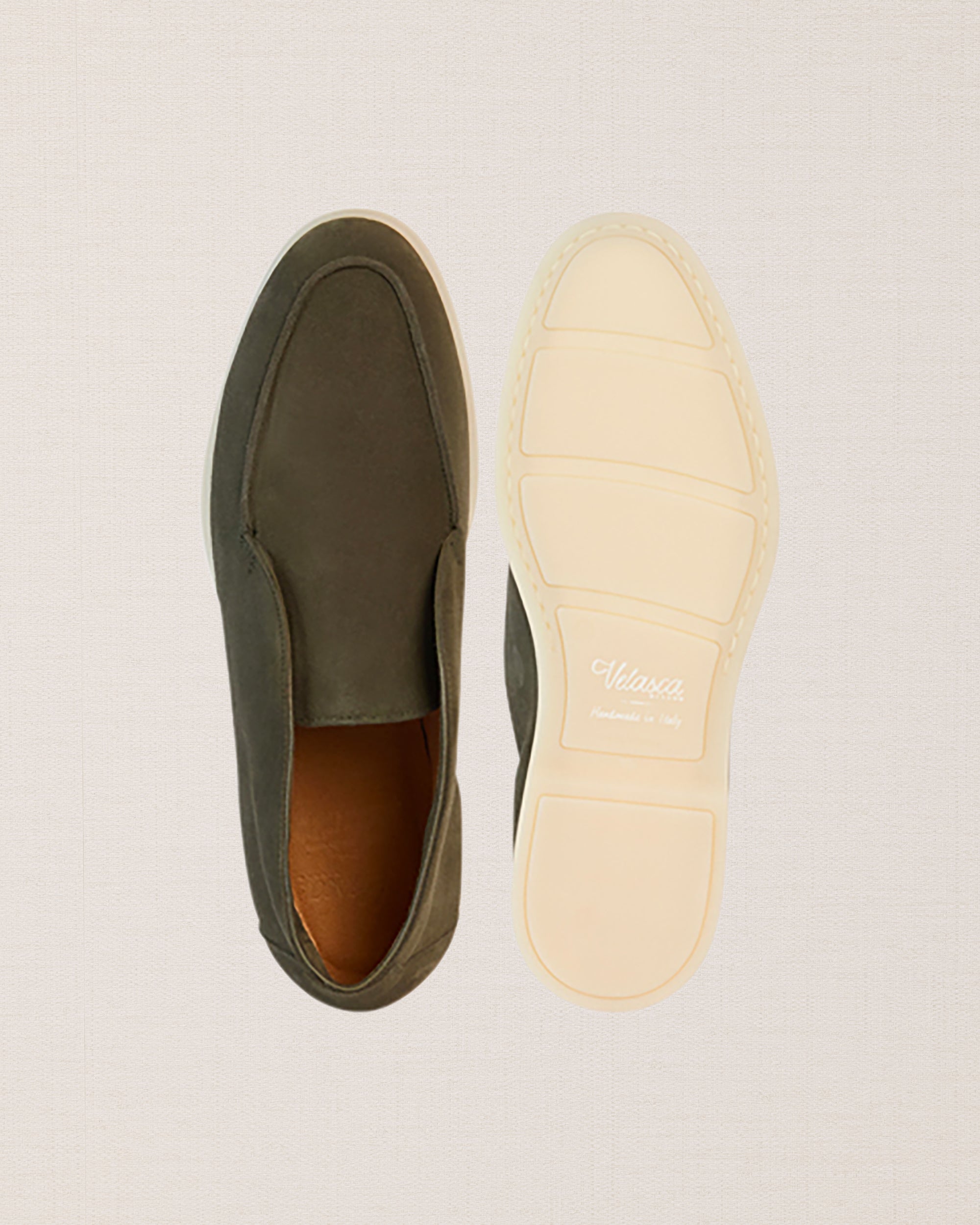 Velasca | Green laceless suede leather desert boots, handcrafted