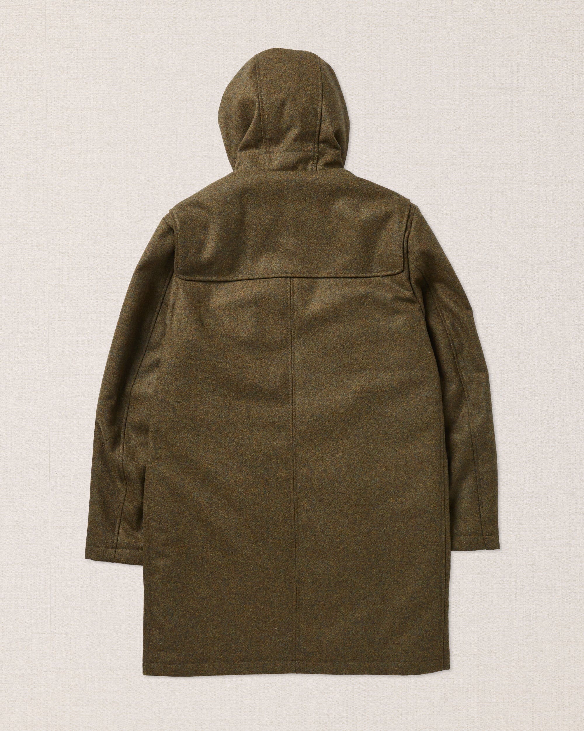 Green mélange wool duffle coat, Made in Italy | Velasca