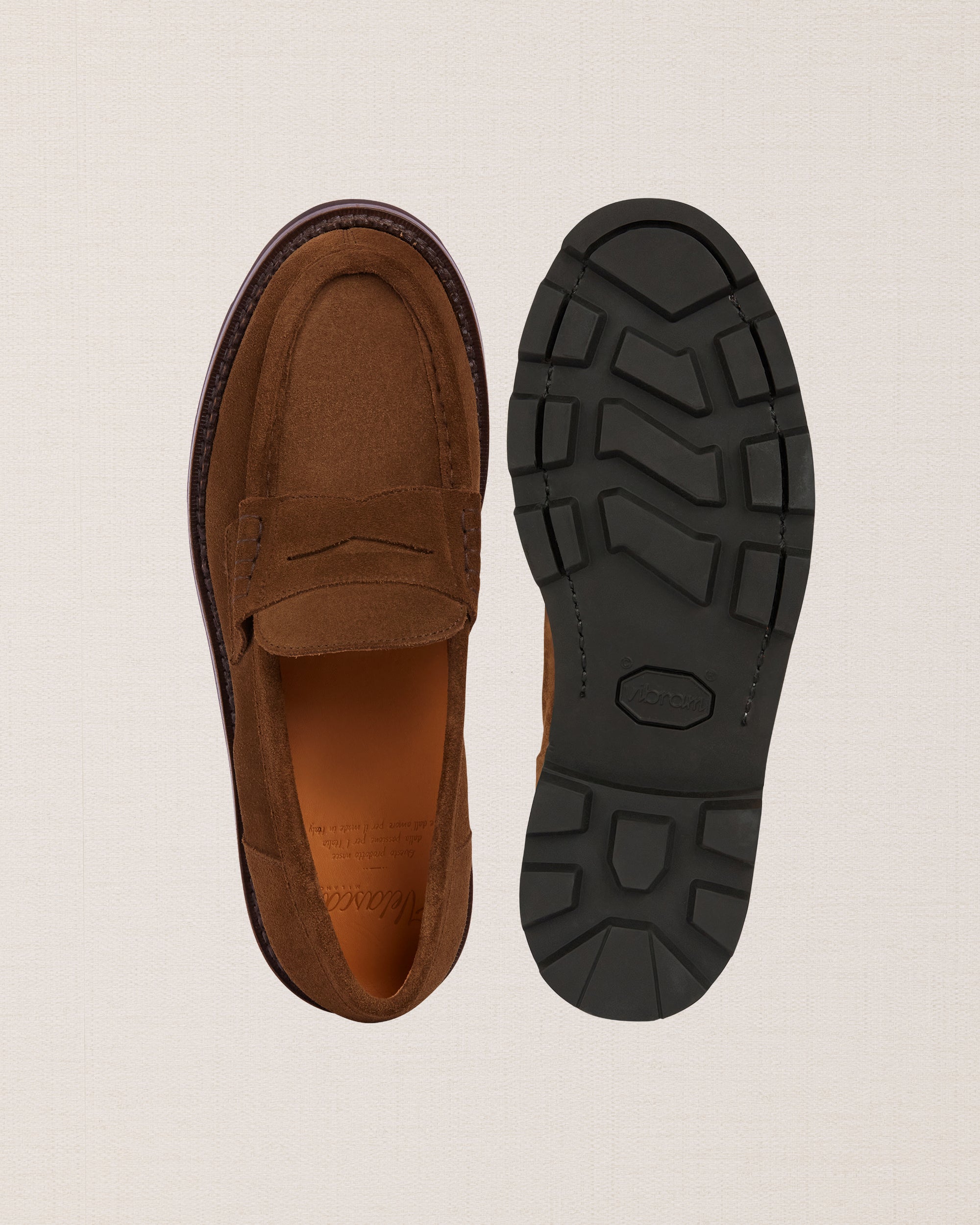 Brown suede leather penny loafer, Made in Italy | Velasca display picture 2