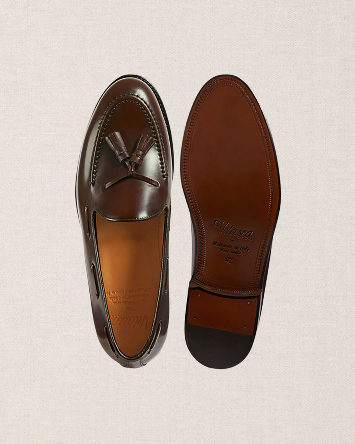 Velasca | Dark brown Tassel Loafers in cordovan leather display picture 1