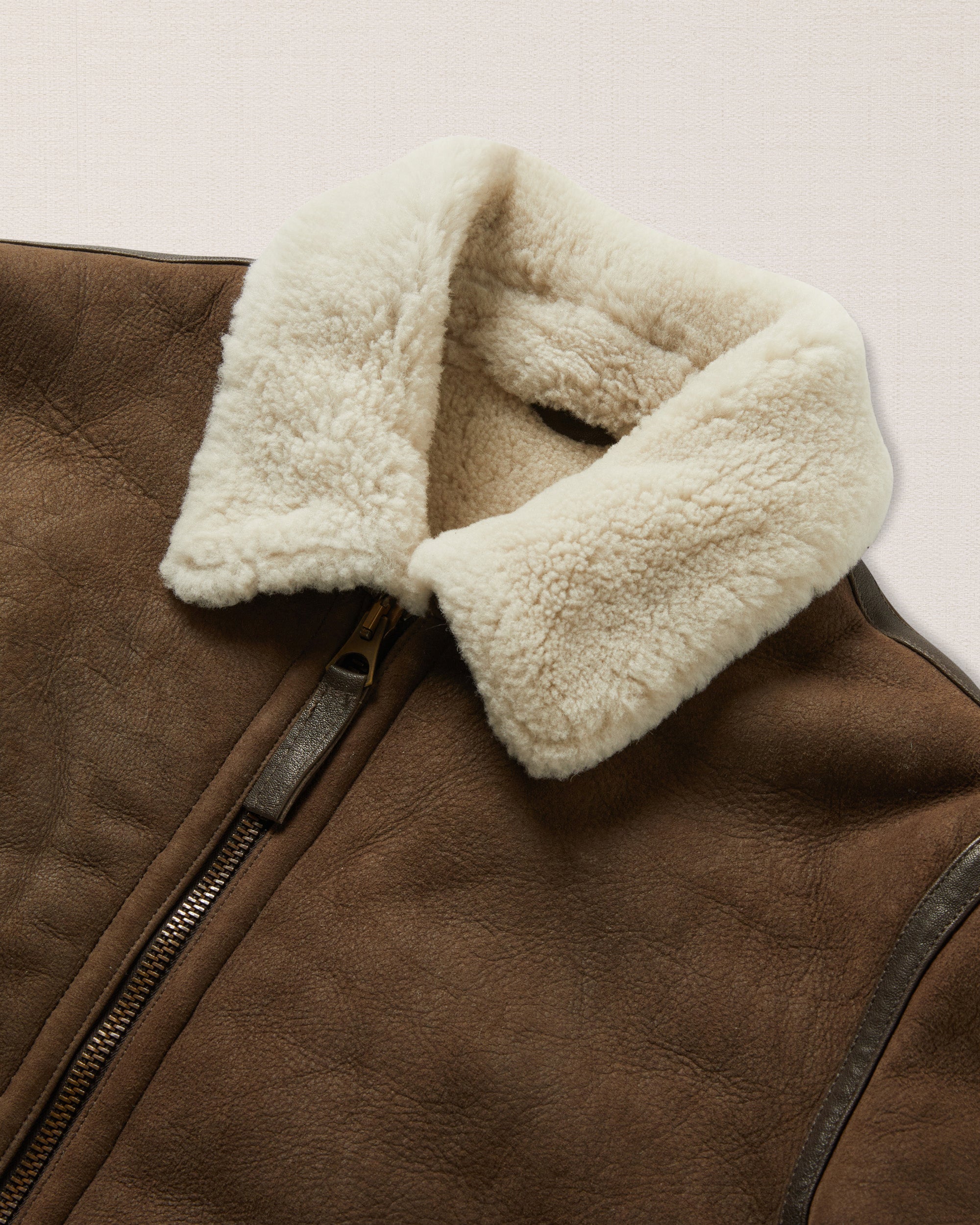 Brown shearling men's leather jacket, Made in Italy | Velasca