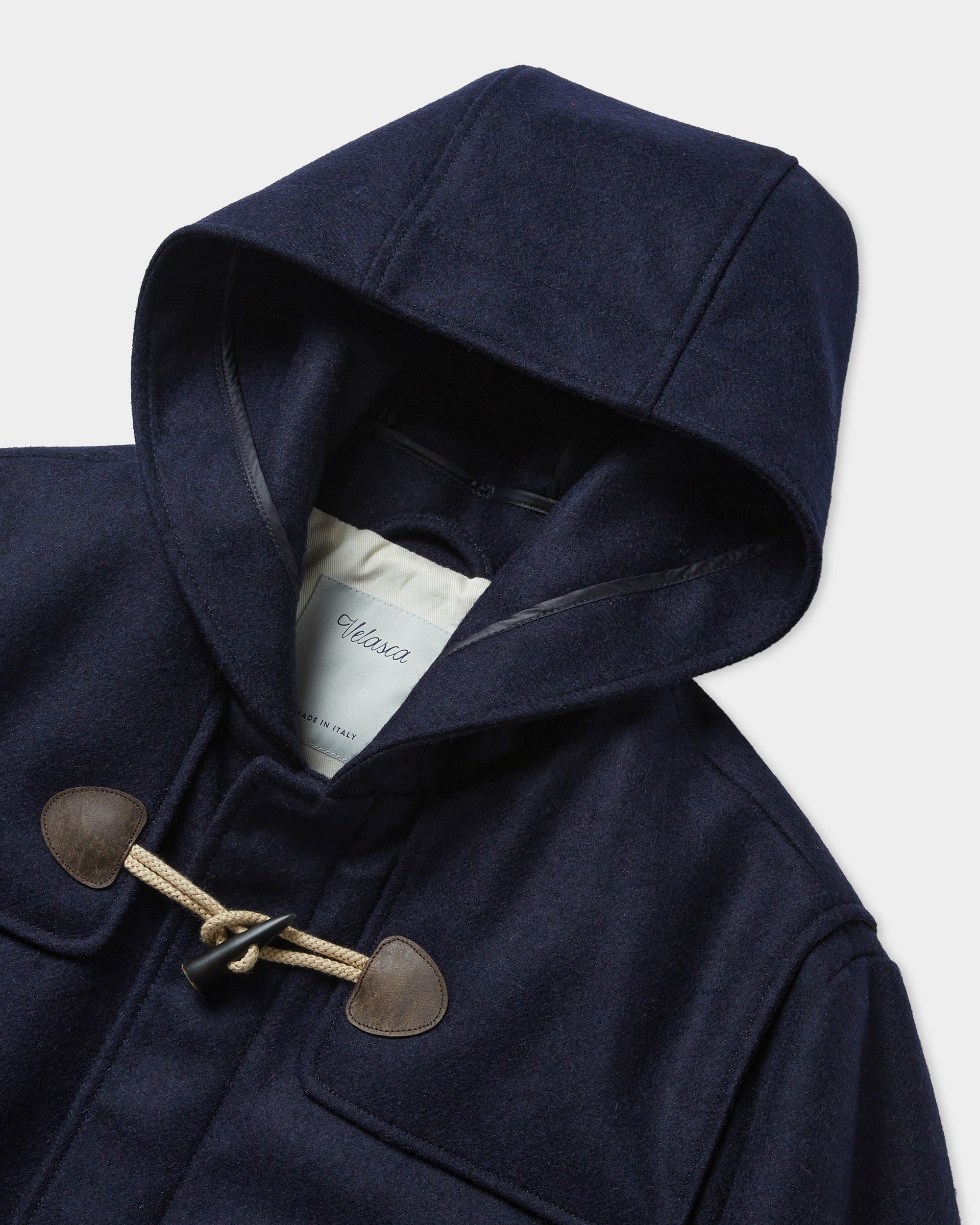 Velasca | Navy blue 100% wool duffel coat, Made in Italy Velasca | Navy blue 100% wool duffel coat, Made in Italy