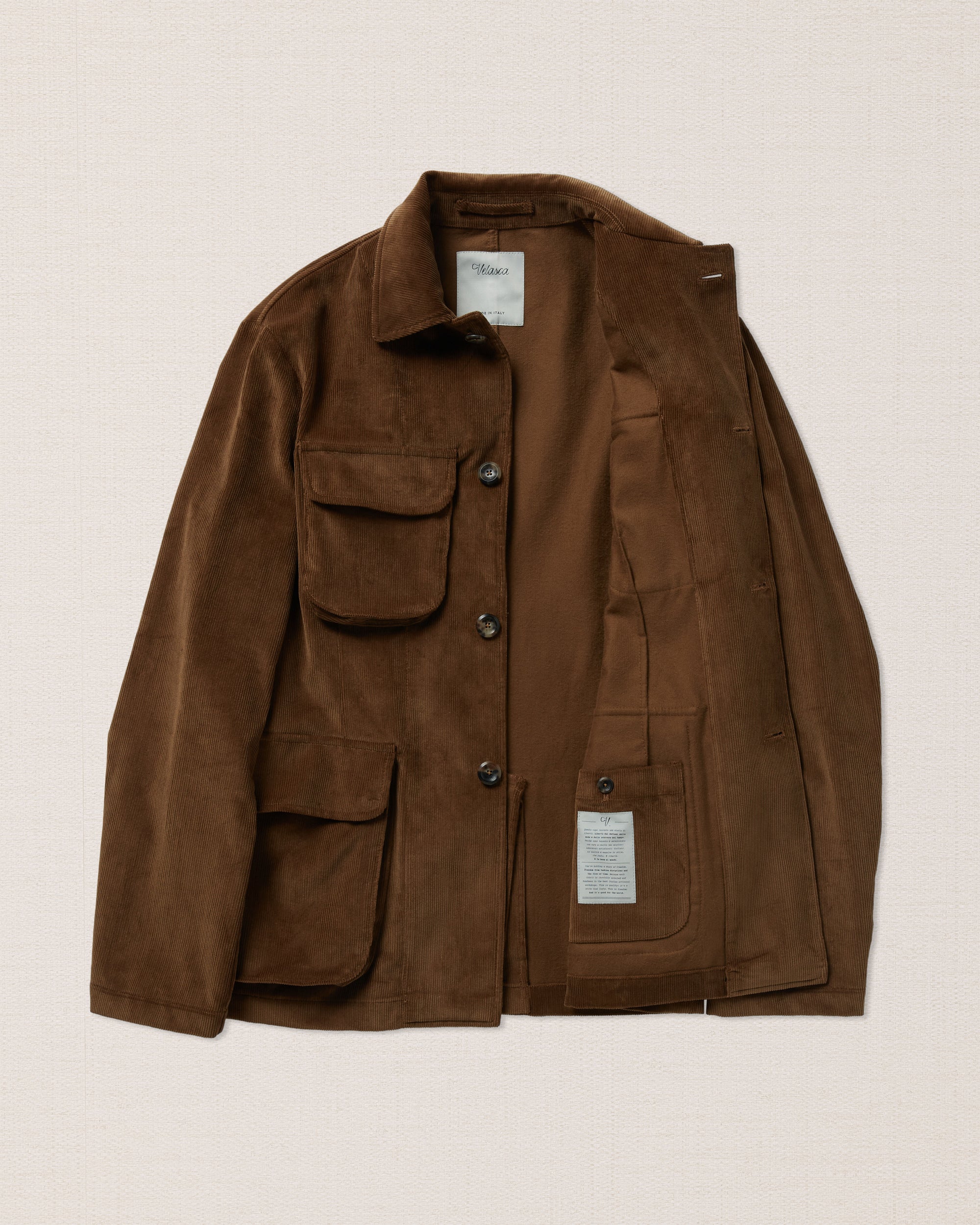 Brown corduroy warm Maremma jacket, Made in Italy | Velasca Brown corduroy warm Maremma jacket, Made in Italy | Velasca