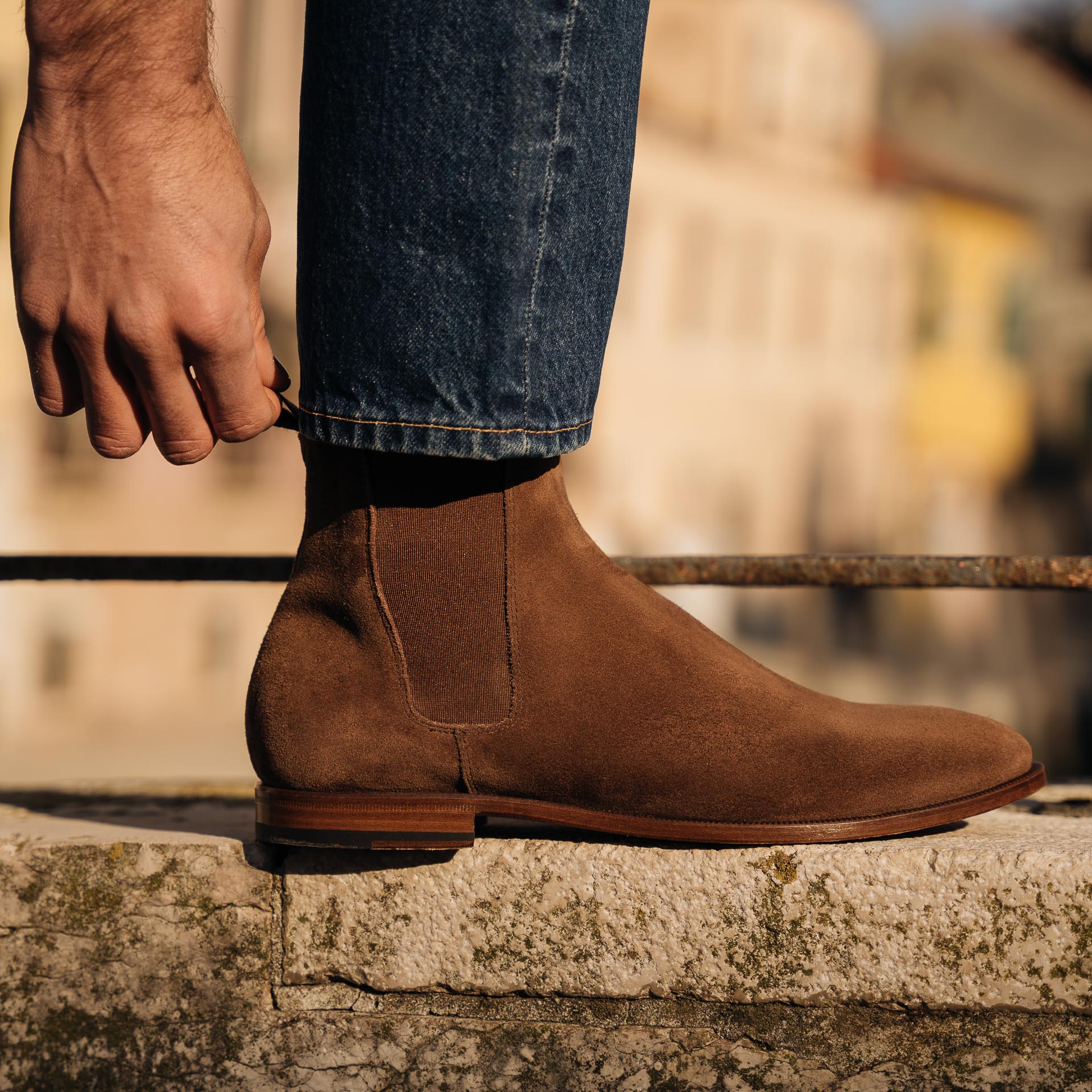 Men s summer suede Chelsea boots Velasca