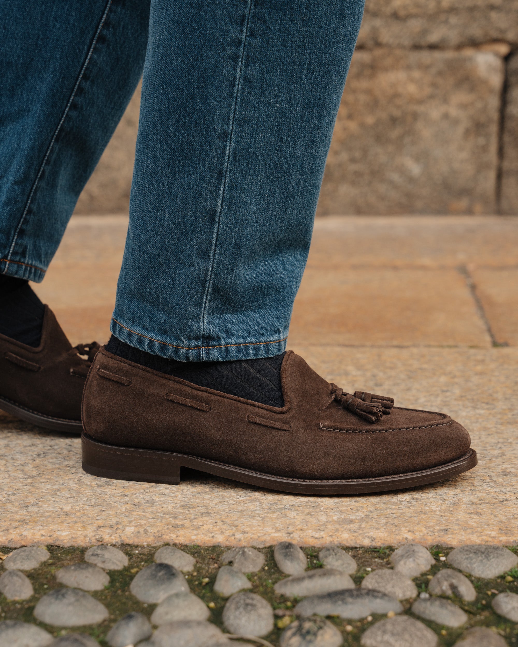 Men s suede leather Loafers with Tassels Velasca