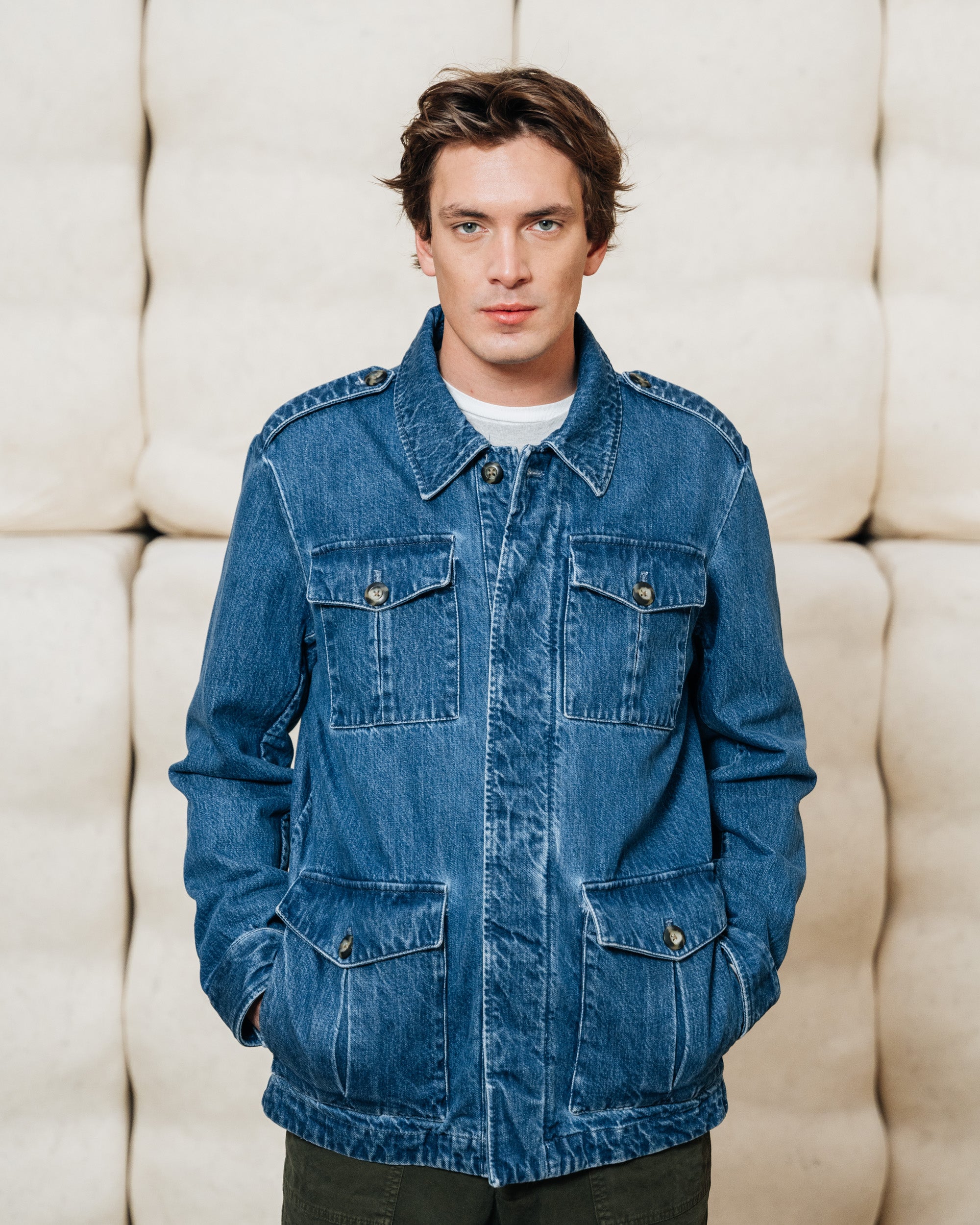 Medium wash Candiani denim jacket, Made in Italy | Velasca