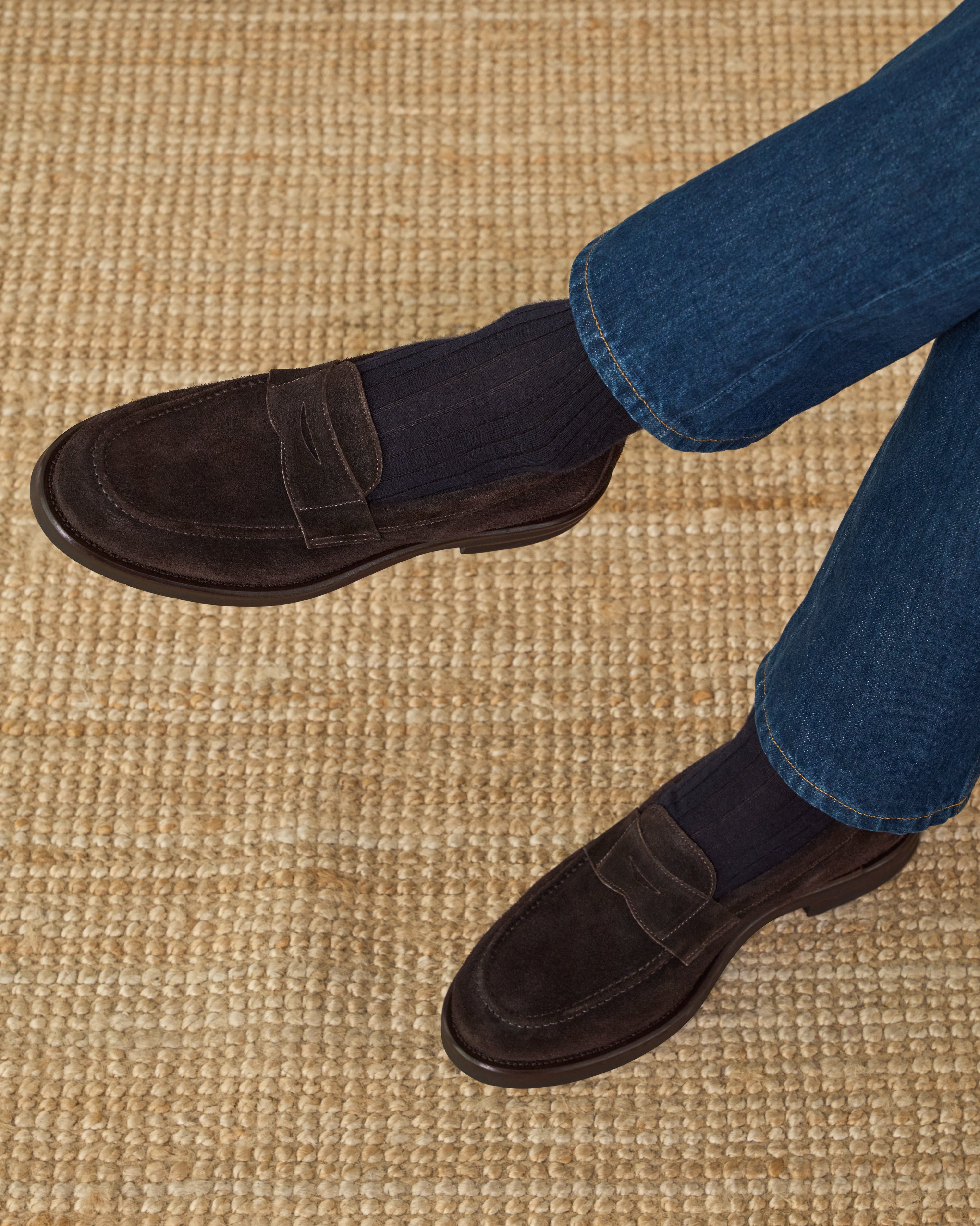 Velasca Italian Made Piugiatt Brown Leather Suede Penny Loafers, Men\'s US13 EU47 Velasca | Dark brown penny loafers, entirely Made in Italy main image 3