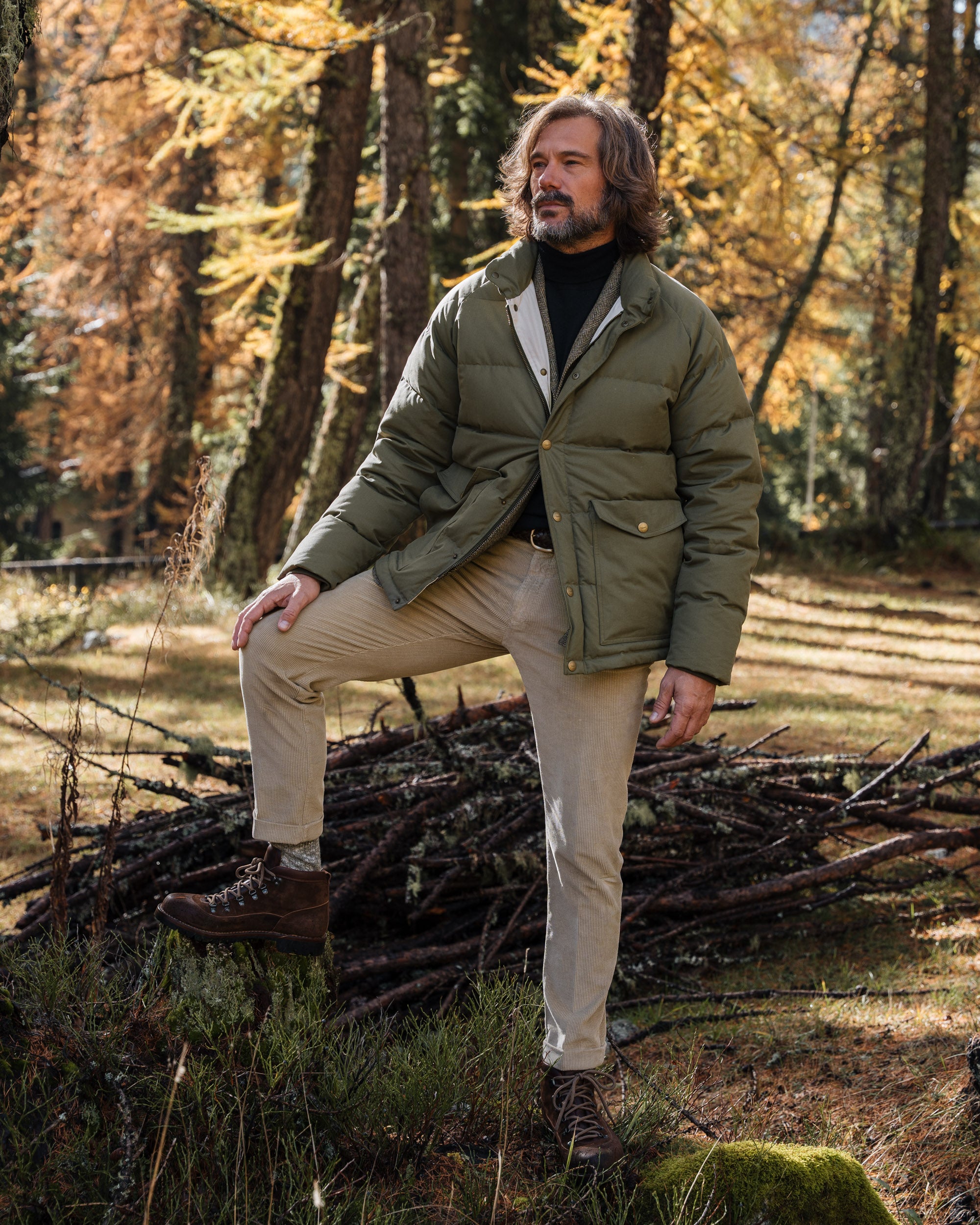 Green vintage cotton down jacket, Made in Italy | Velasca
