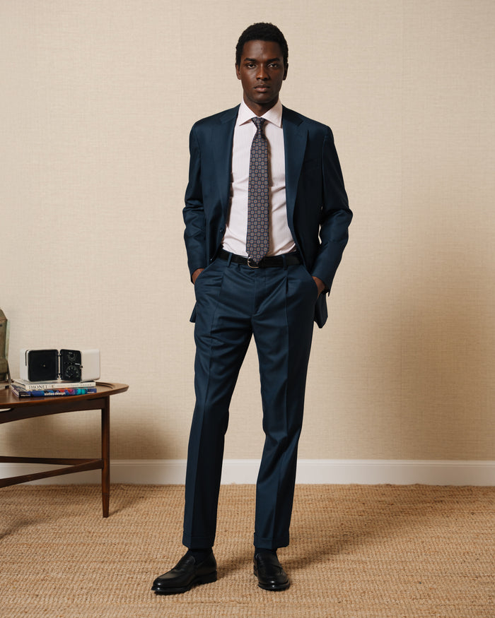 Black tapered real leather penny loafers | Velasca