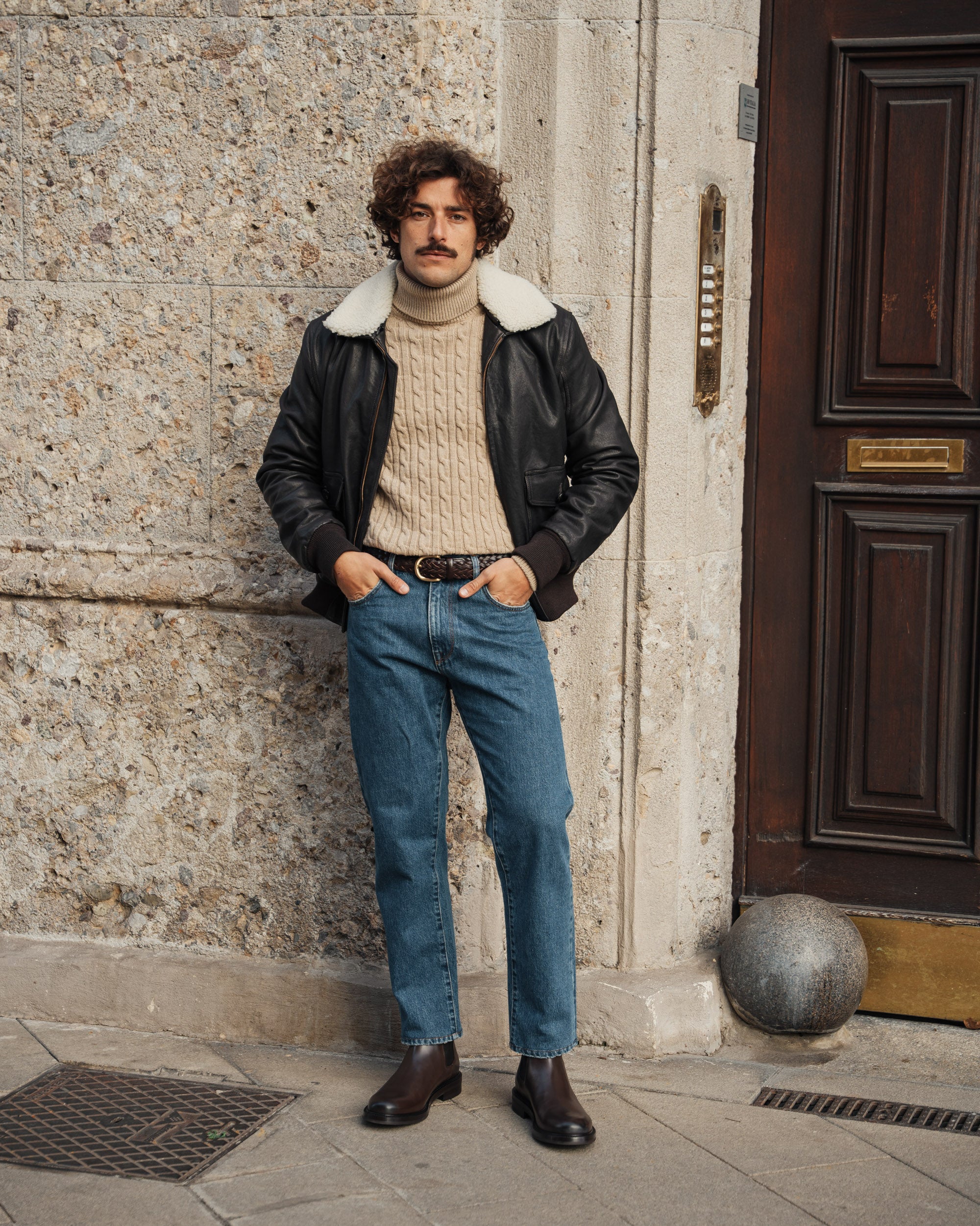 Velasca  Men's turtleneck sweater. Handcrafted, made in Italy