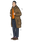 An illustrated man representing Velasca style, wearing a long coat, plaid shirt, a sweater, pants and boat shoes.
