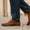Our natural color calf leather Benzinatt laced boots - Wear picture 1