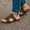 Our natural color calf leather Dùnda sandals - Wear picture 1