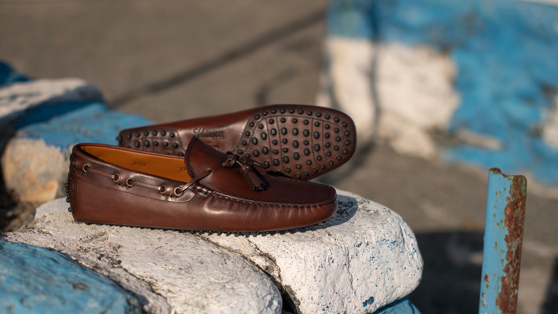 carlo moccasin brown leather